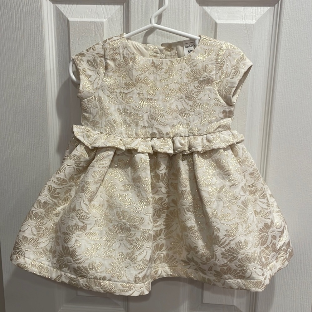 Carter’s 6 month ivory and gold holiday/Christmas dress